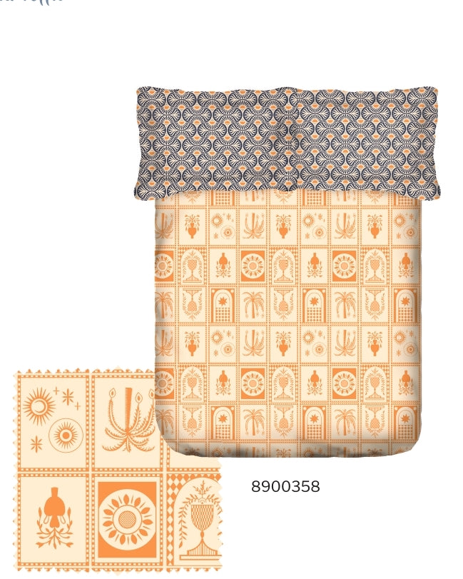 PORTICO MARVELLA Cotton Single bed size 150cmx224cm 144TC Printed 2Pcs Bedsheet SS2025