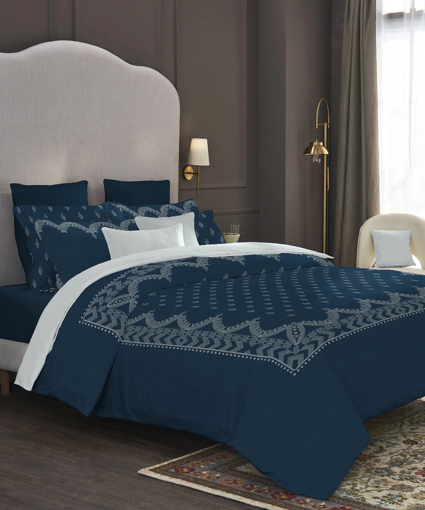 TRIDENT Nectarsoft Elite Collection, King Bedsheet Set, 400TC, 100% Cotton, Regal