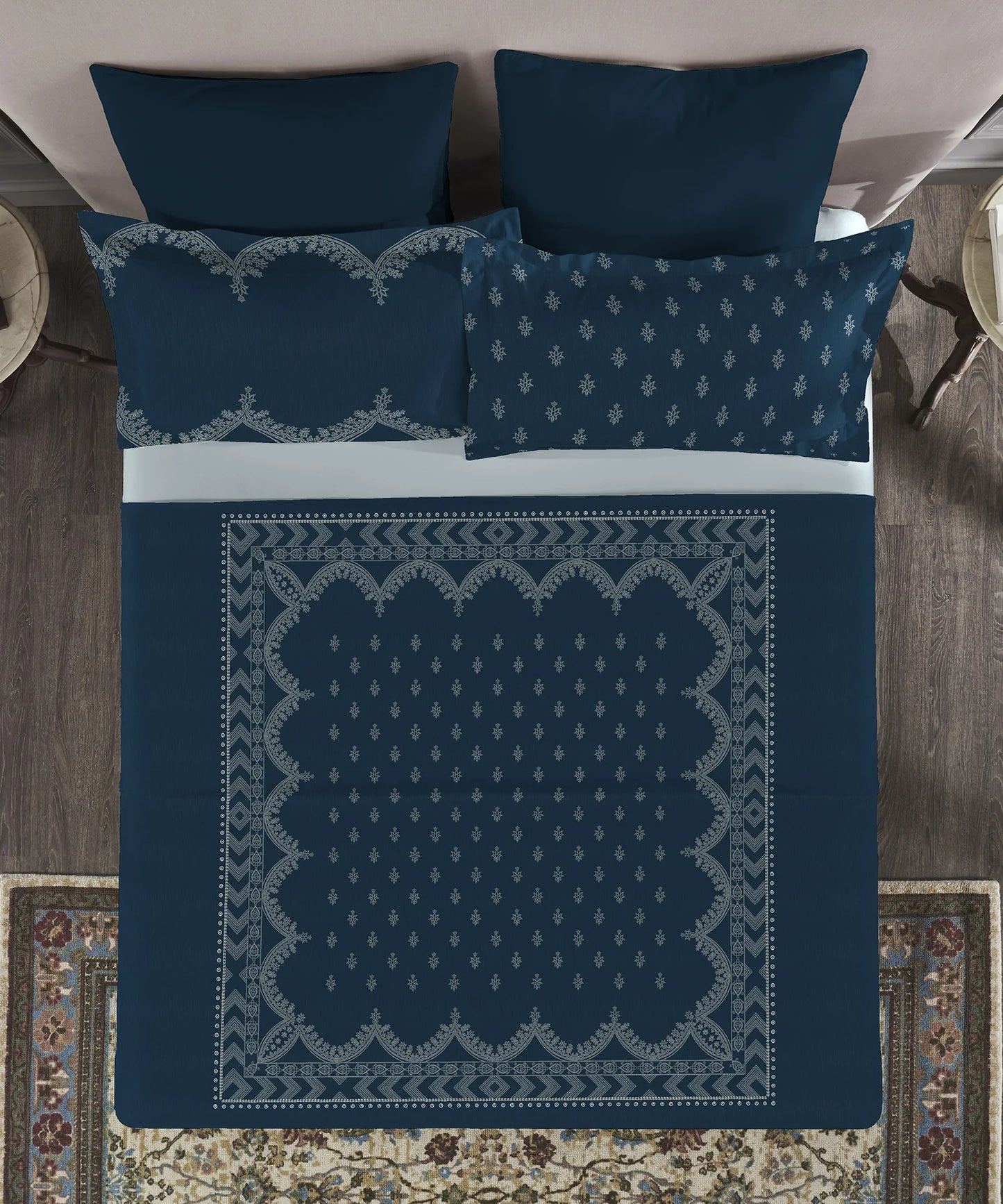 TRIDENT Nectarsoft Elite Collection, King Bedsheet Set, 400TC, 100% Cotton, Regal