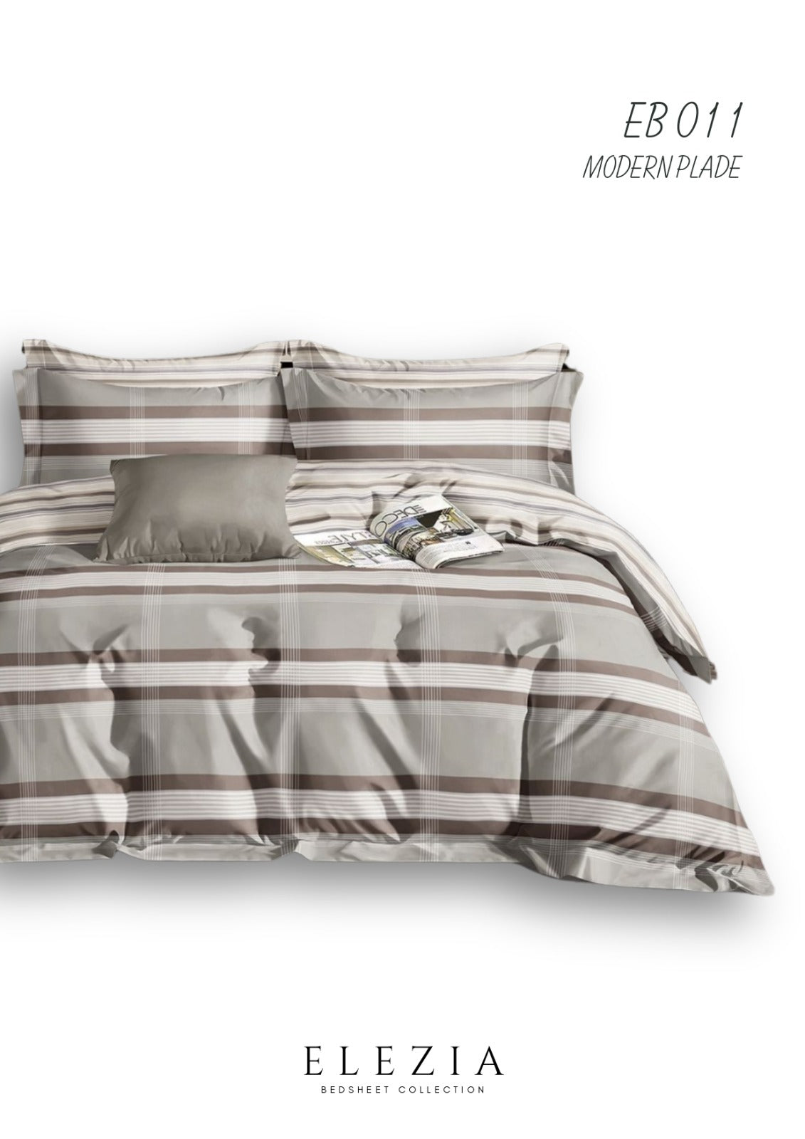 La Casa Printed bedsheet Elezia Collection KingSize bedsheet 2pcPillow Cover Modern Plade