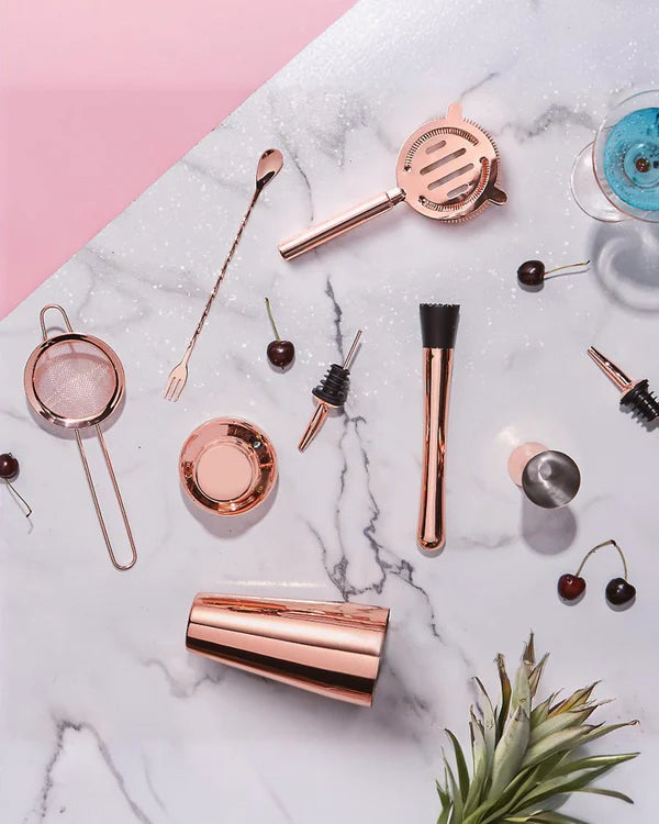 Parisian Matte Rose Gold Cocktail Set