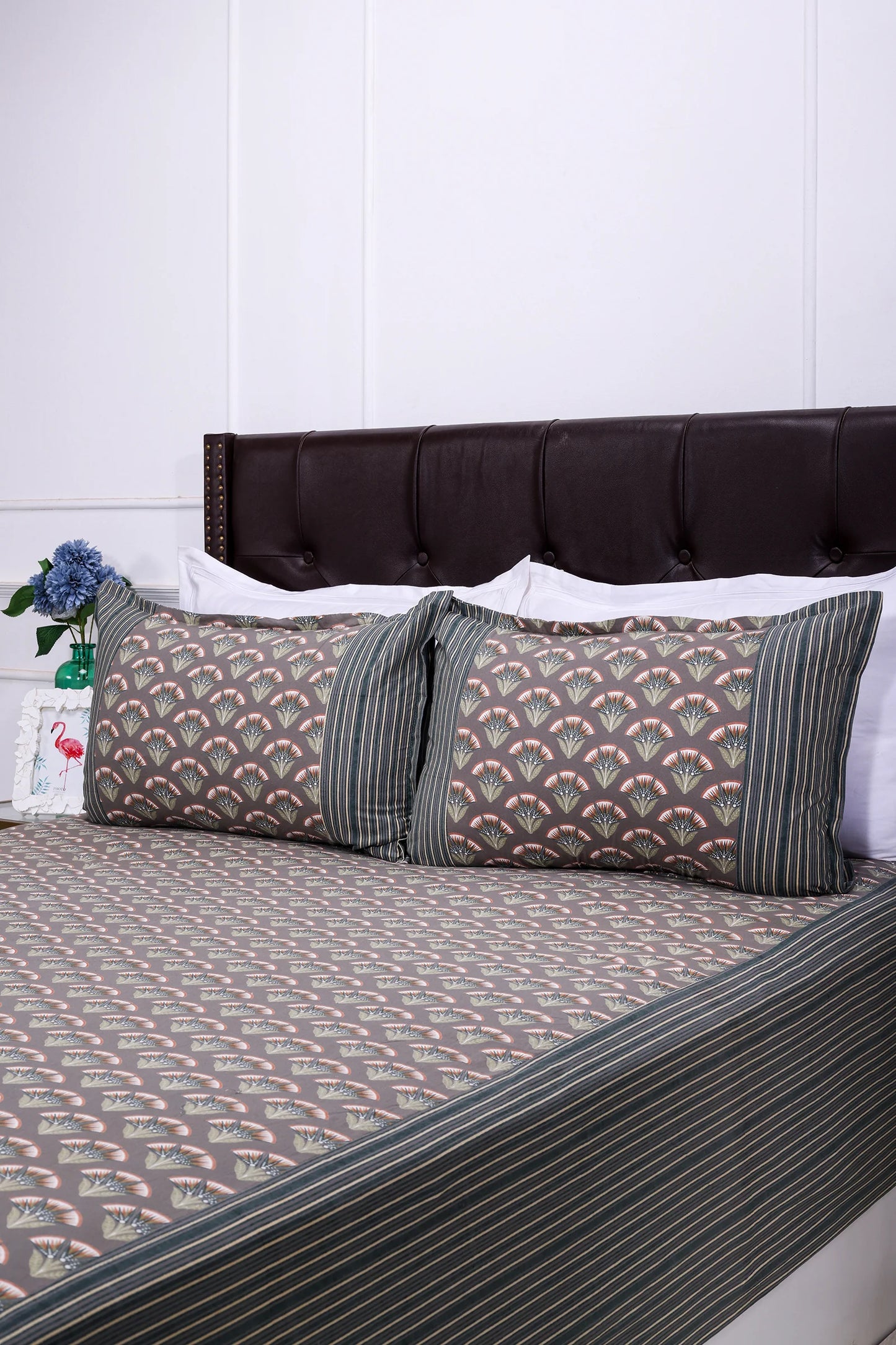 Block Printed Bedsheet Flora0102 90 x 108inch - grahsajja