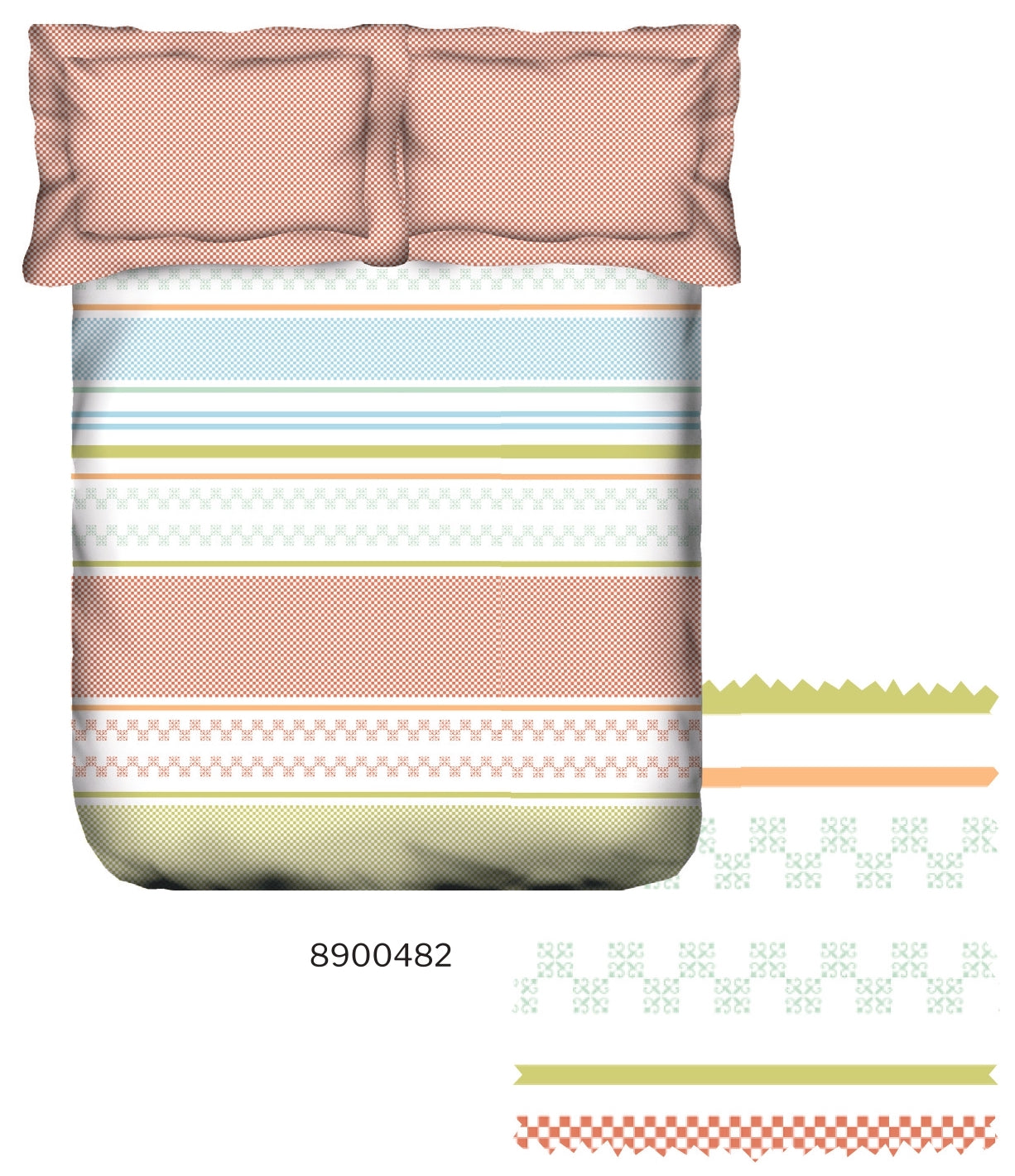 Portico New York Cadence 250 TC 100% Cotton Health Pro Printed King Bedsheet "Fitted" with 2 Pillow Cover SS2025