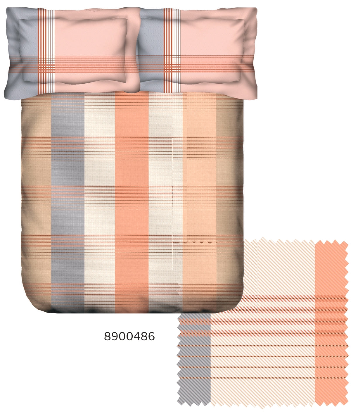 Portico New York Cadence 250 TC 100% Cotton Health Pro Printed King Bedsheet "Fitted" with 2 Pillow Cover SS2025