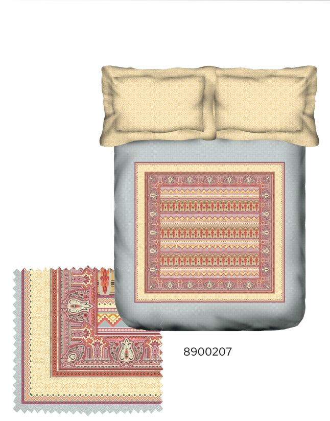 Portico Facests Ceramica Printed Super King Size Double Bedsheet with 2pc Pillow Cover