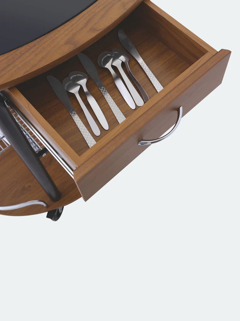 Wooden Trolley With Metal Frame - grahsajja
