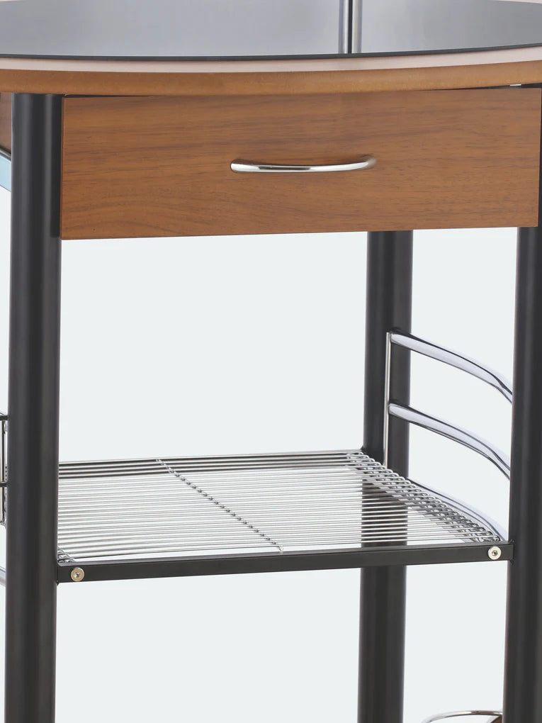 Wooden Trolley With Metal Frame - grahsajja