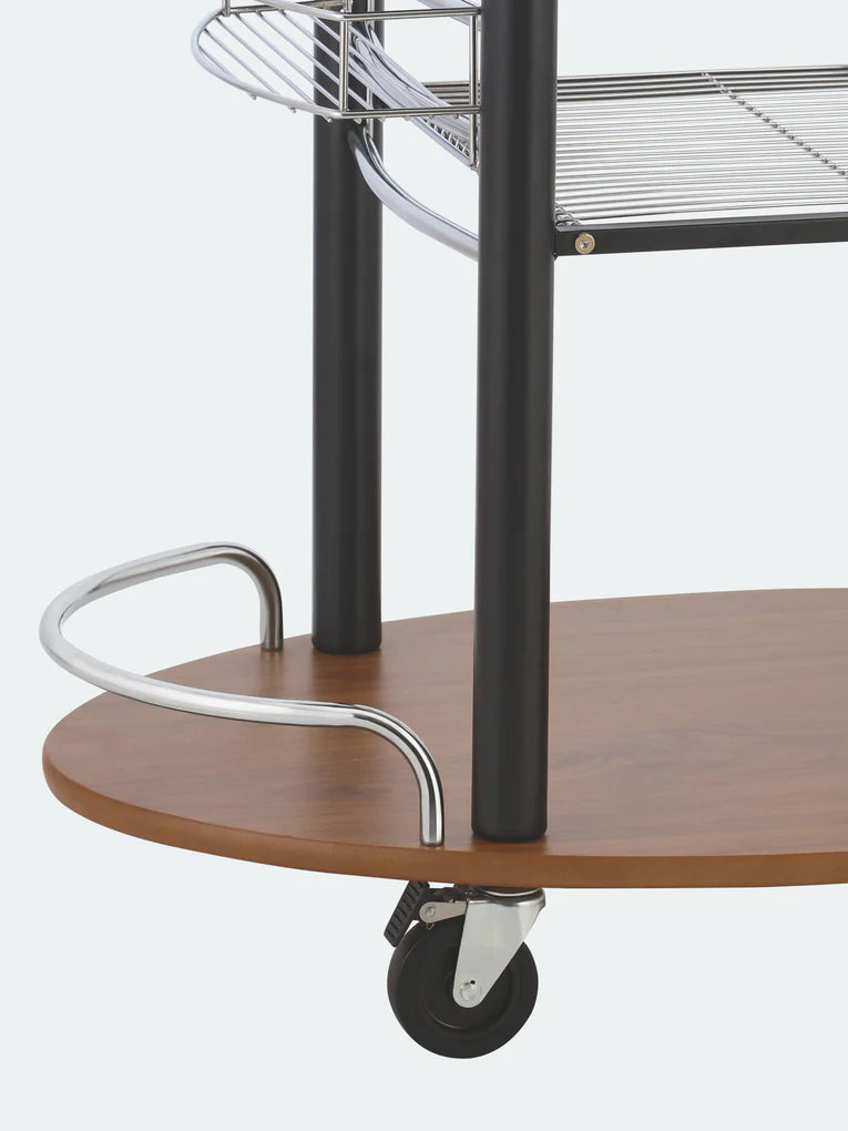 Wooden Trolley With Metal Frame - grahsajja