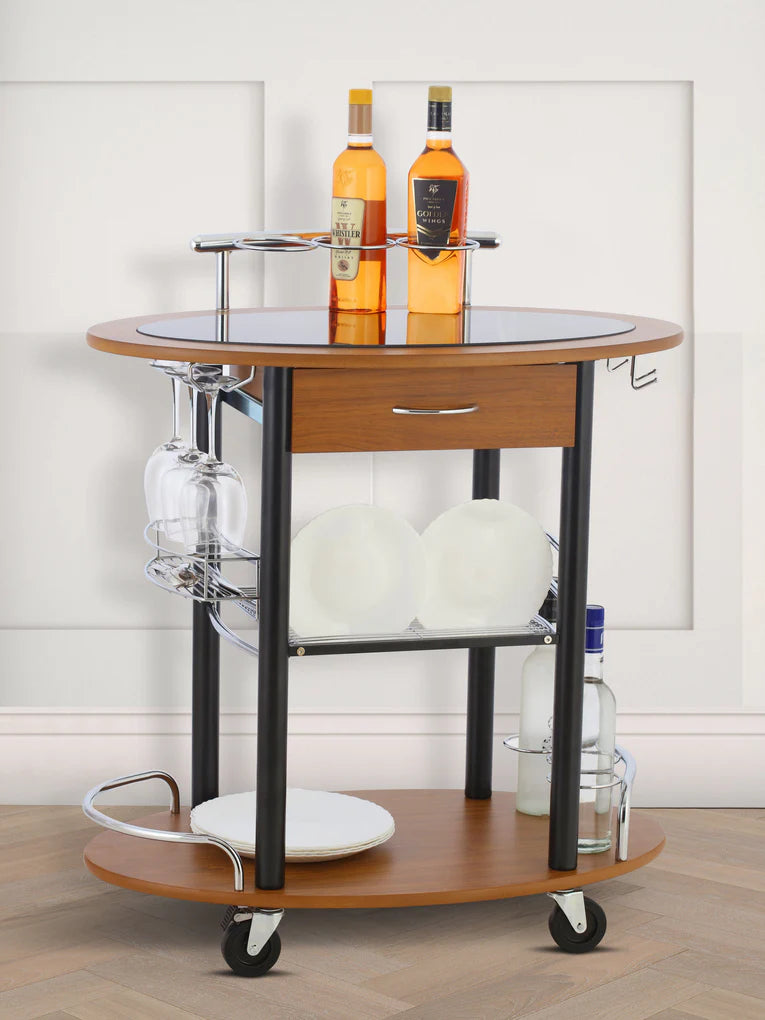 Wooden Trolley With Metal Frame - grahsajja