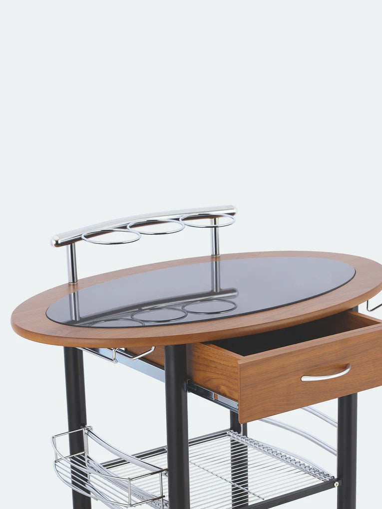 Wooden Trolley With Metal Frame - grahsajja