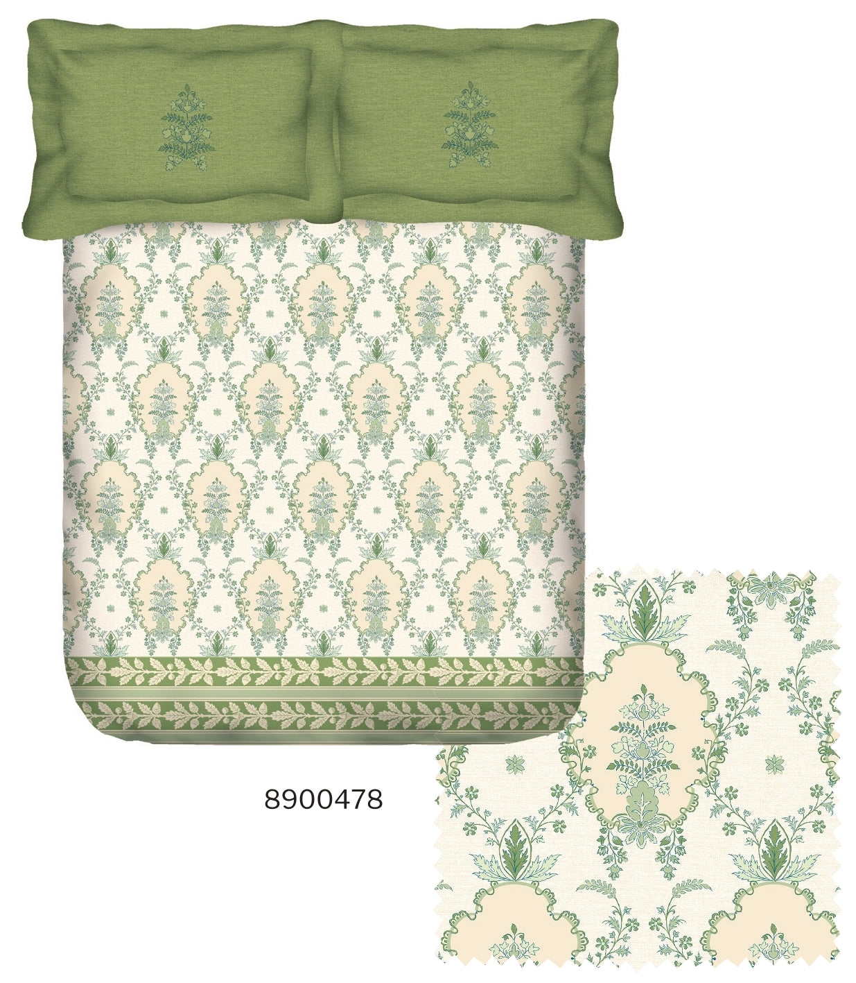 Portico New York Shalimaar 250 TC 100% Cotton Health Pro Printed Super King Bedsheet with 2 Pillow Cover SS2025