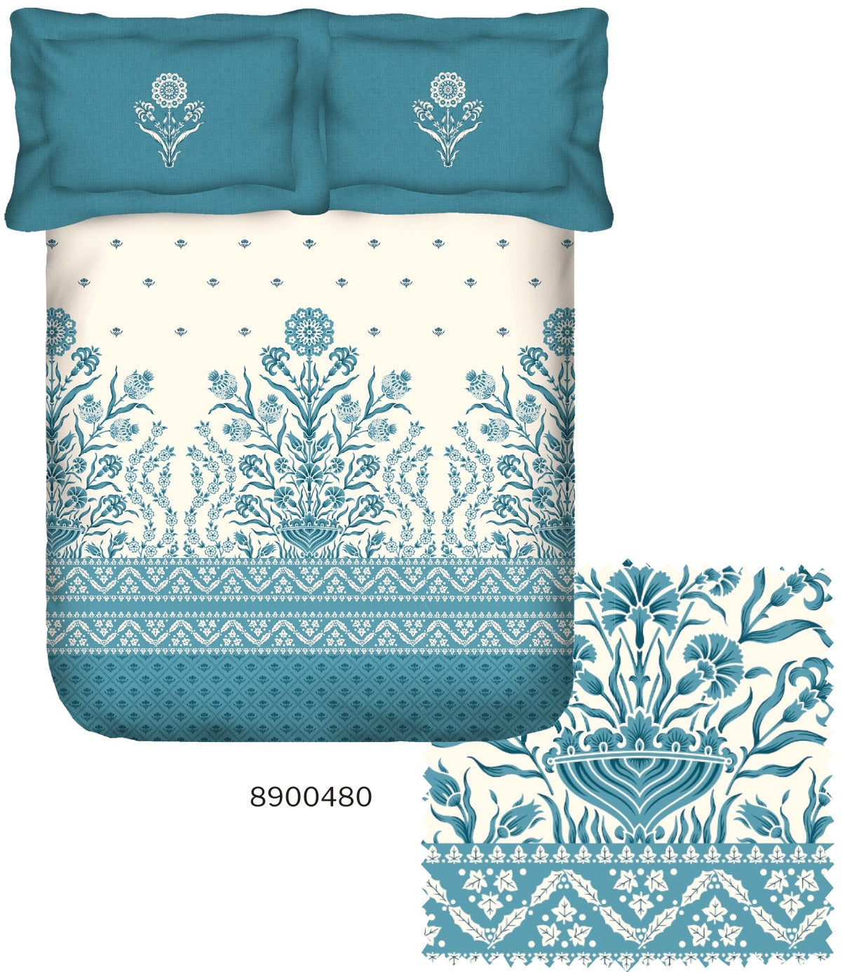 Portico New York Shalimaar 250 TC 100% Cotton Health Pro Printed Super King Bedsheet with 2 Pillow Cover SS2025