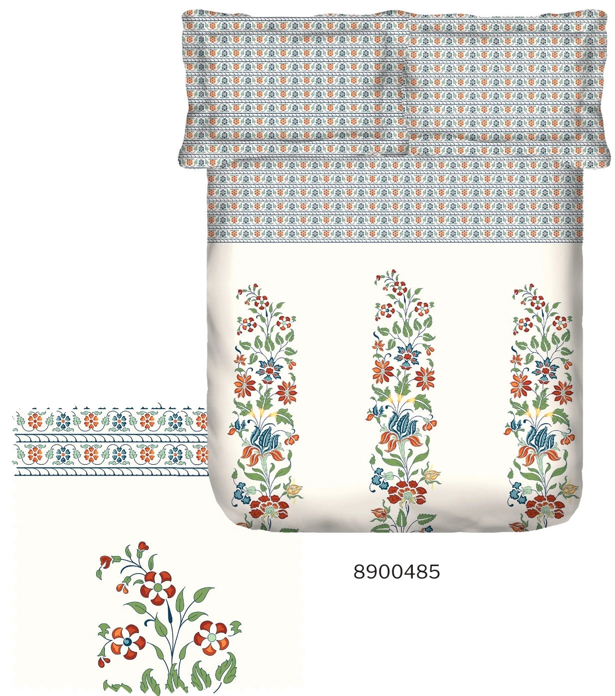 Portico New York Shalimaar 250 TC 100% Cotton Health Pro Printed Super King Bedsheet with 2 Pillow Cover SS2025