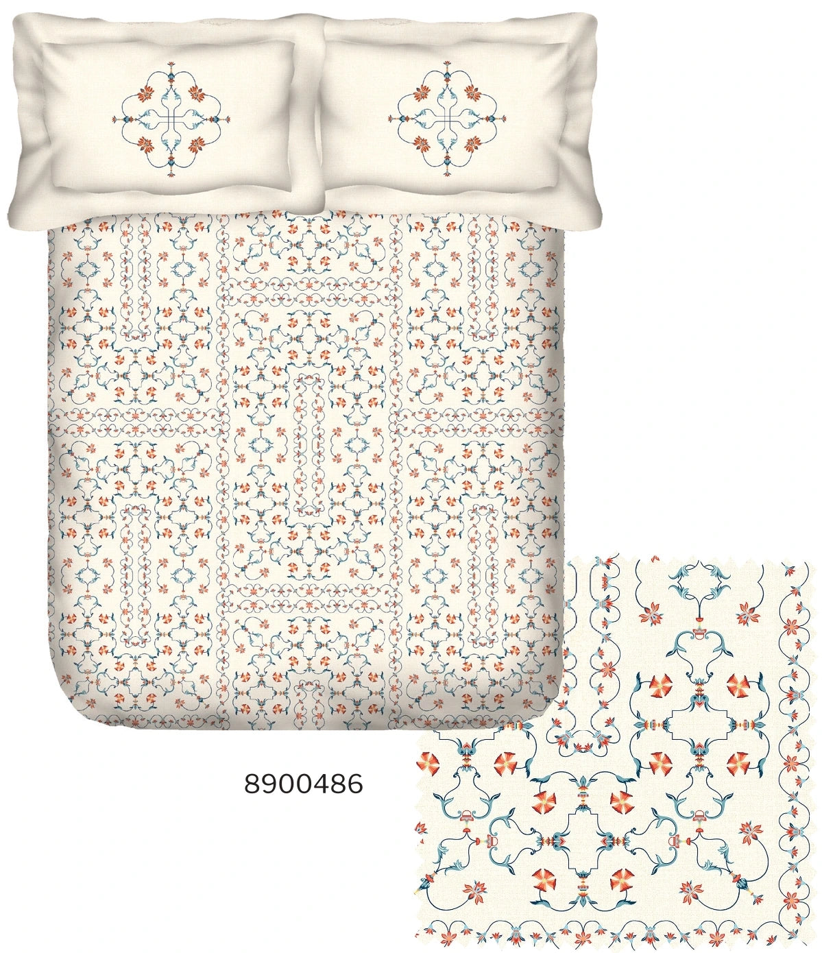 Portico New York Shalimaar 250 TC 100% Cotton Health Pro Printed Super King Bedsheet with 2 Pillow Cover SS2025