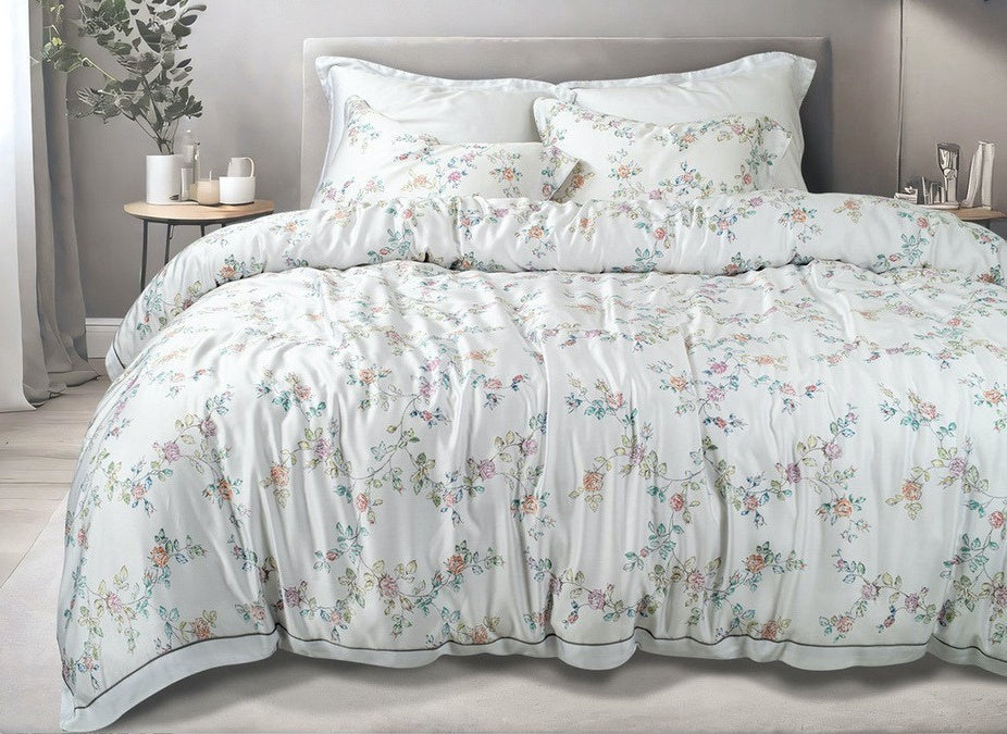 Spread Spain Made From Green 550 TC Cotton & Bamboo Bedsheets | Summer Bed Sheet