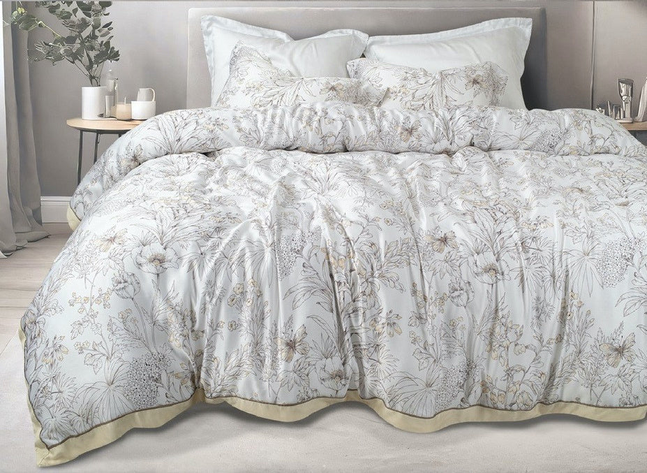 Spread Spain Made From Green 550 TC Cotton & Bamboo Bedsheets | Summer Bed Sheet