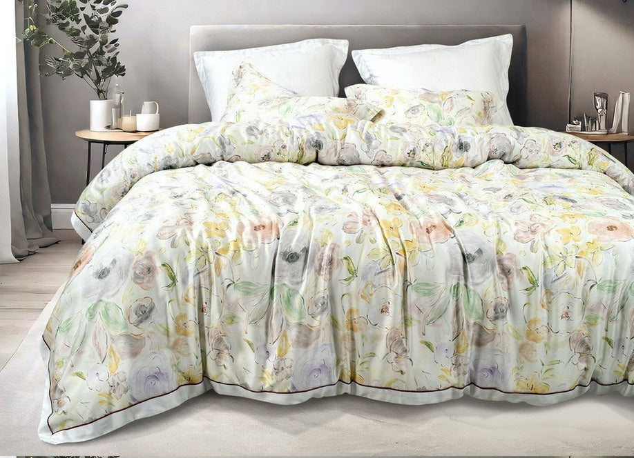 Spread Spain Made From Green 550 TC Cotton & Bamboo Bedsheets | Summer Bed Sheet