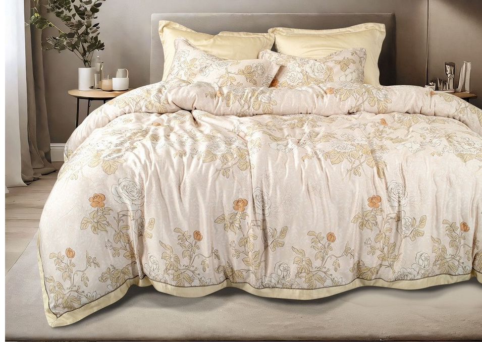 Spread Spain Made From Green 550 TC Cotton & Bamboo Bedsheets | Summer BedSheet
