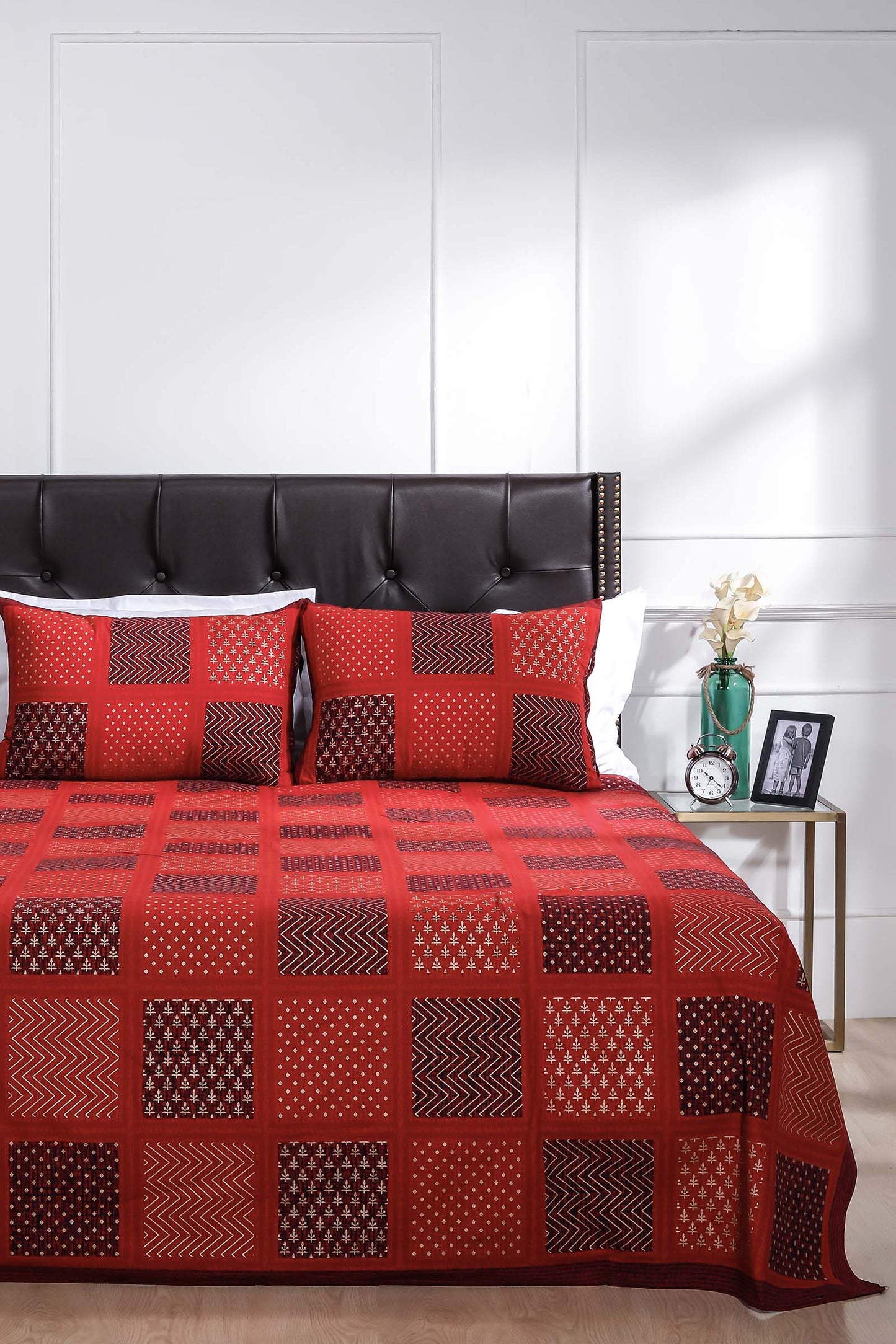 Block Printed Bedsheet Patch Print 90 x 108inch - grahsajja