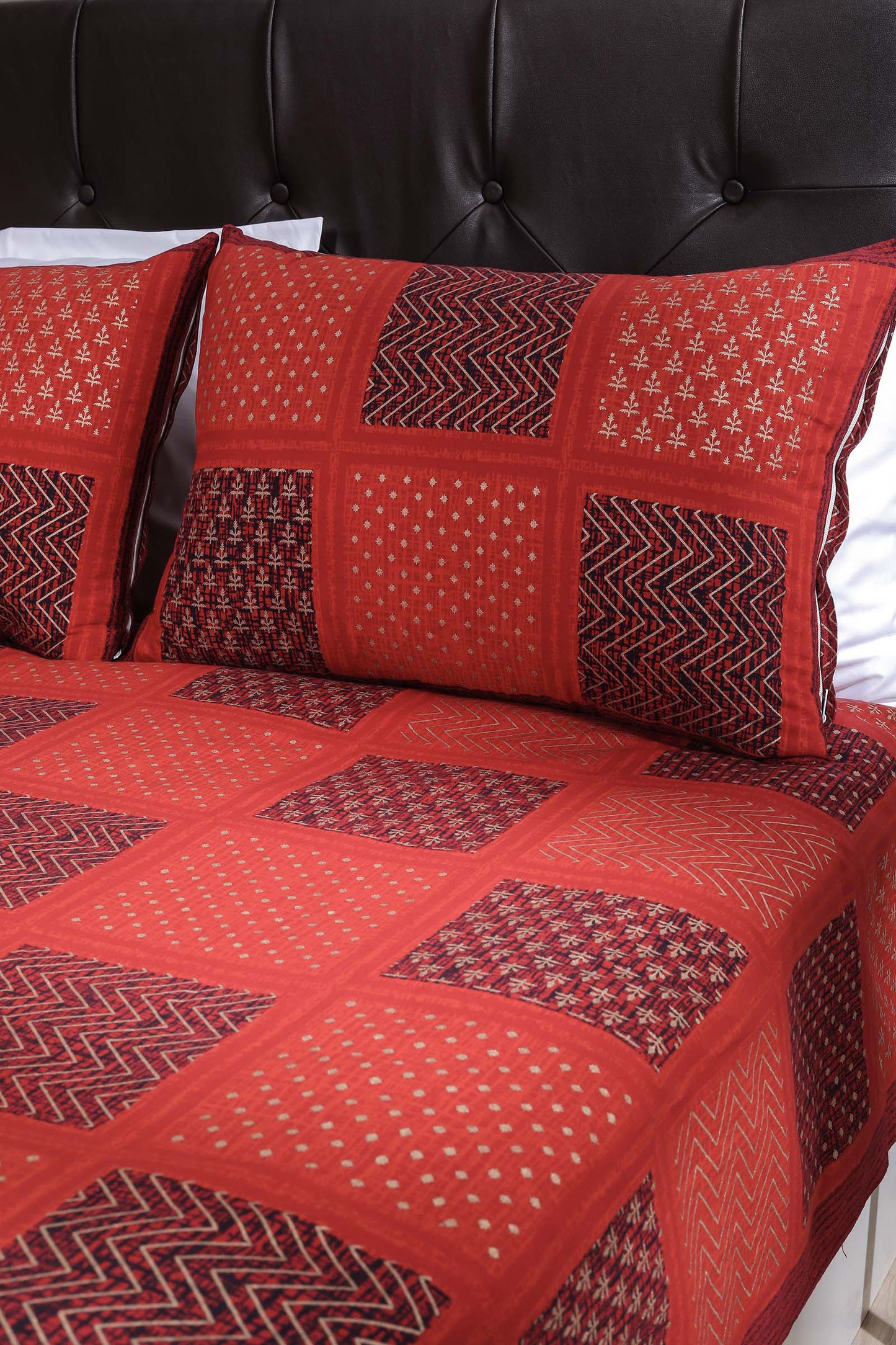 Block Printed Bedsheet Patch Print 90 x 108inch - grahsajja