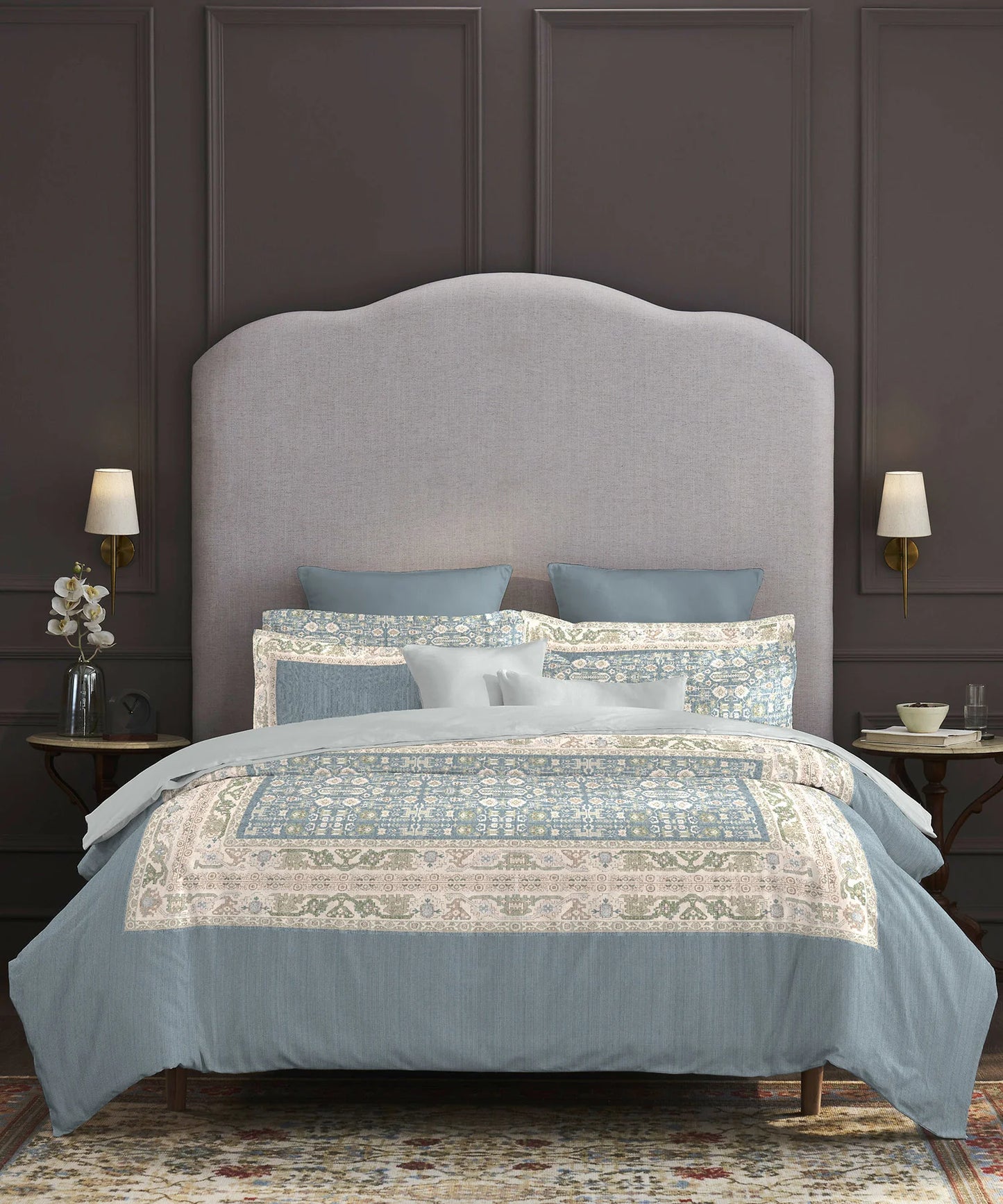 TRIDENT Nectarsoft Elite Collection, King Bedsheet Set, 400TC, 100% Cotton, Azure