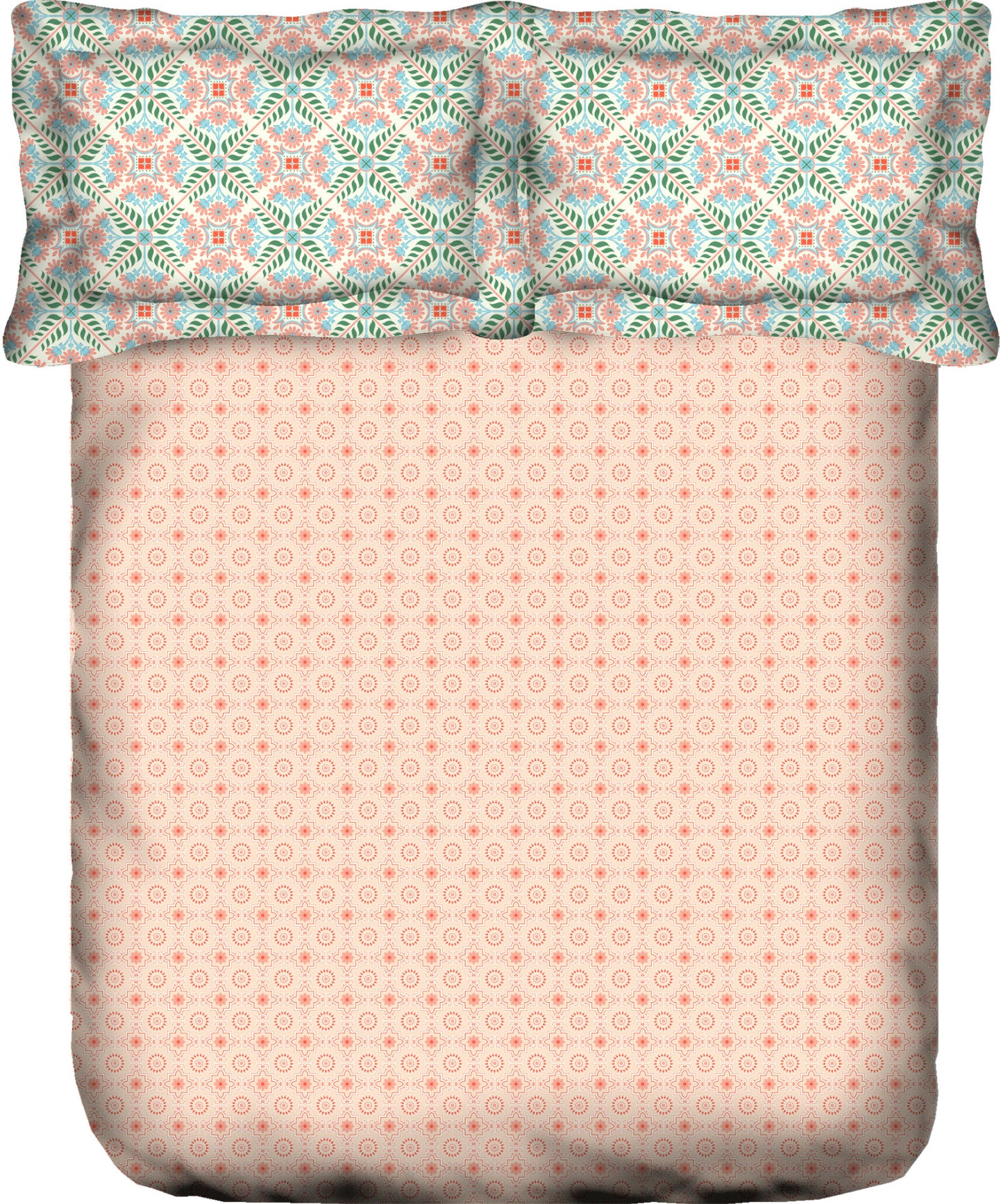 PORTICO MARVELLA Cotton 144TC Printed 3Pcs Bedsheet King Size - grahsajja