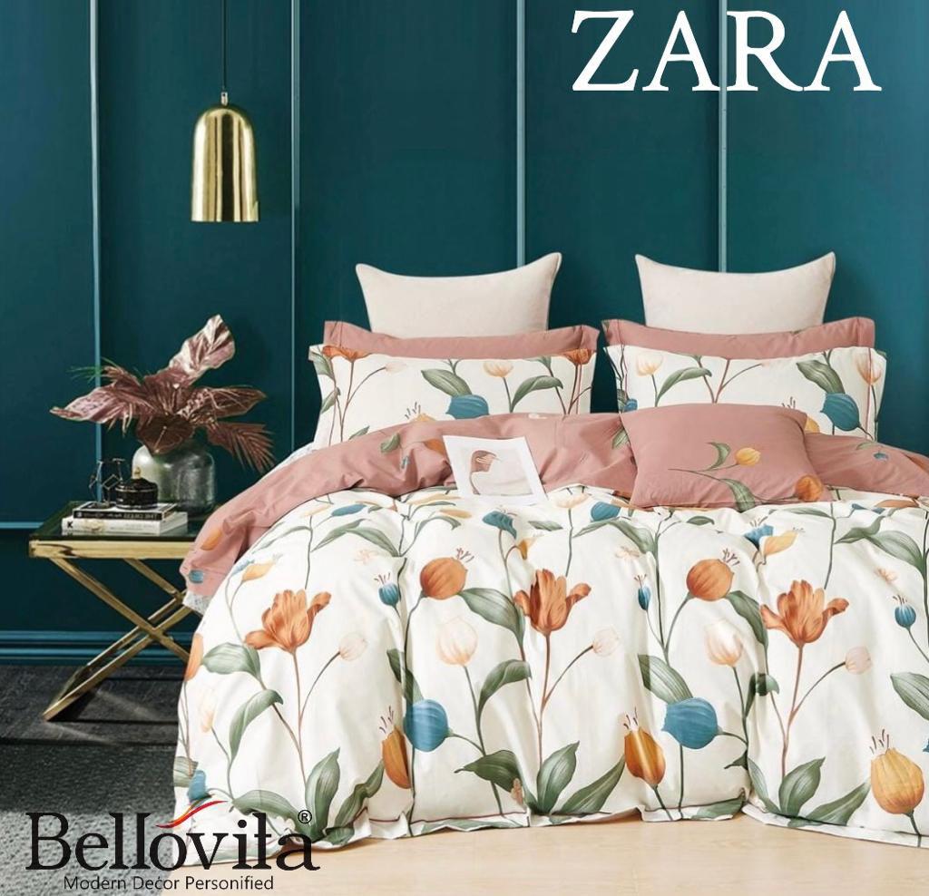 Zara Bedsheet Trance Home Linen Pure 100% Cotton 400TC Plain King Size Bedsheet with 2 Pillow Covers (250 x 270 cm ) - grahsajja