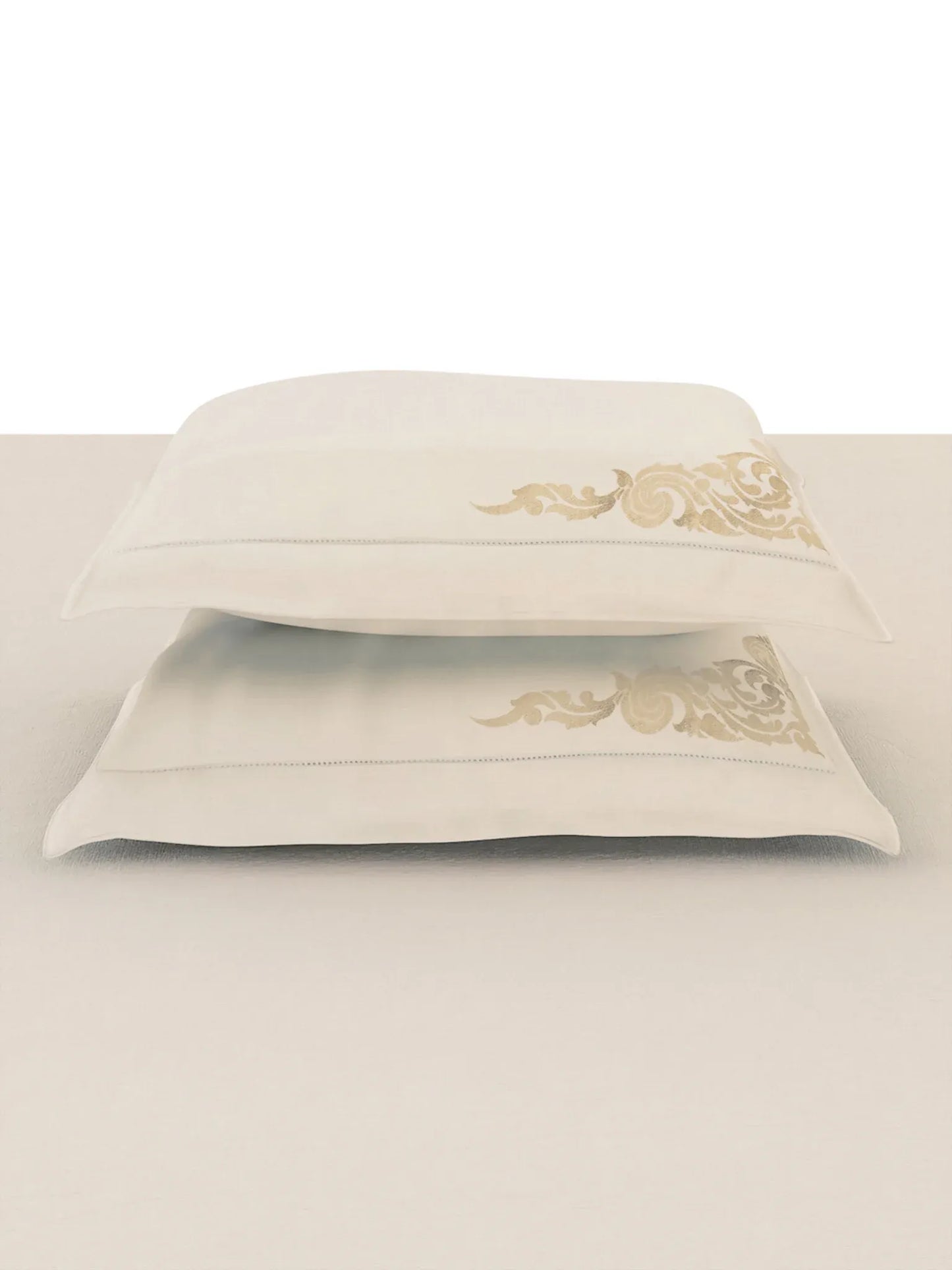 BAROQUE-SNOW WHITE KING BED SHEET SET | 1 KING BEDSHEET , 2Pcs PILLOW COVERS