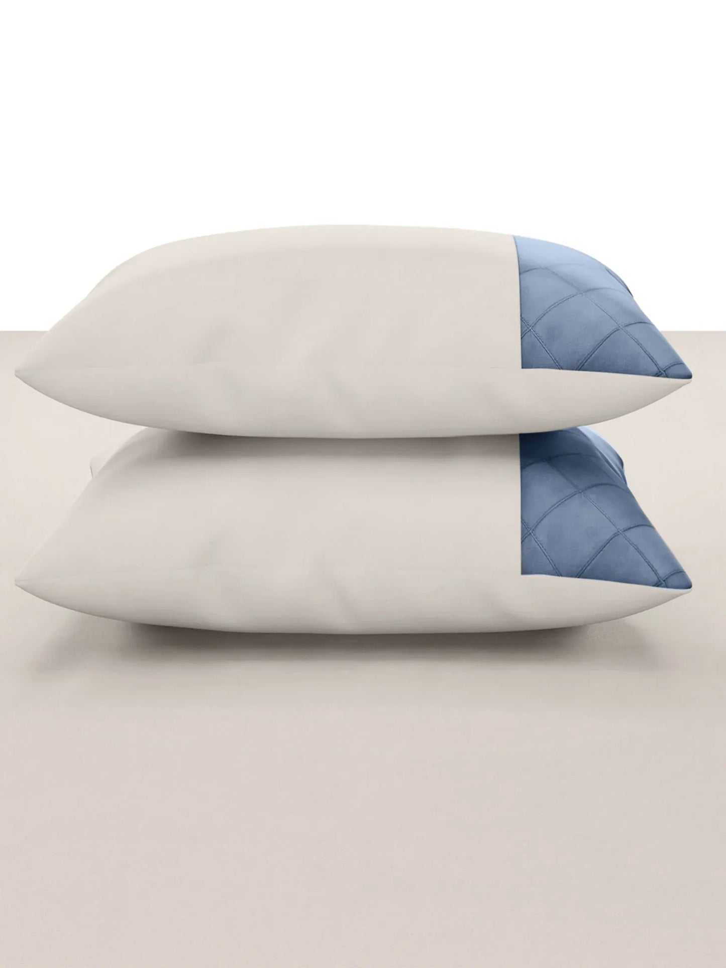 TRELLIS-PUMICE STONE-BLUEFIN KING BED SHEET SET | 1 KING BEDSHEET, 2Pcs PILLOW COVERS