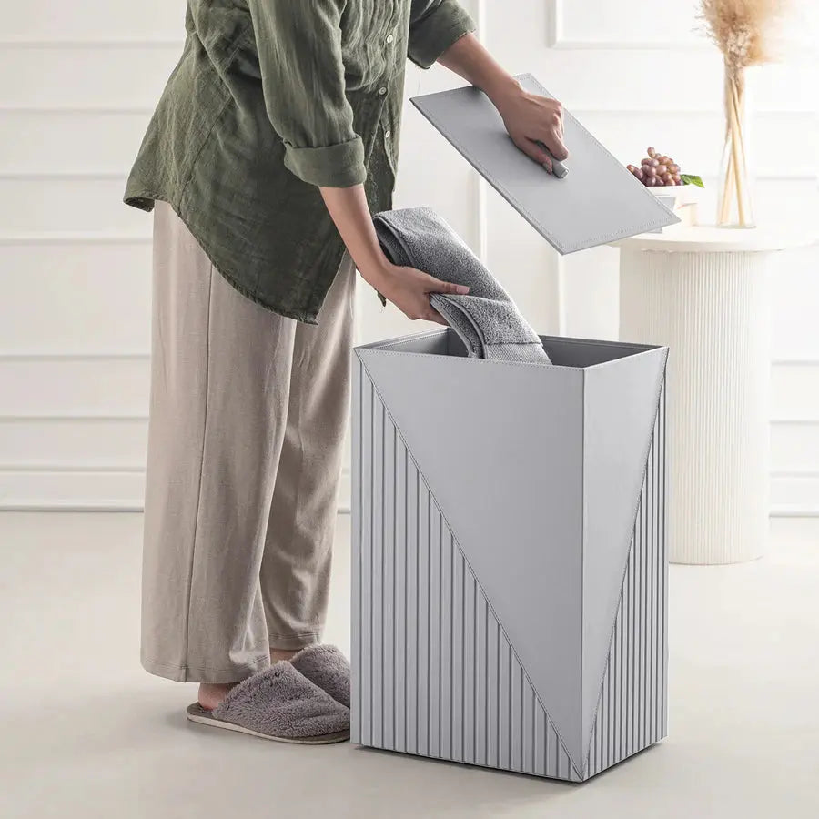 Elegant Fluted Laundry Hamper - grahsajja