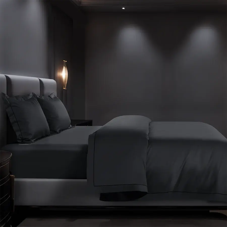 Spread Home 1200 TC Egyptian Cotton Bedding Collection Dark Grey SPREAD HOME PROD PVT LTD.