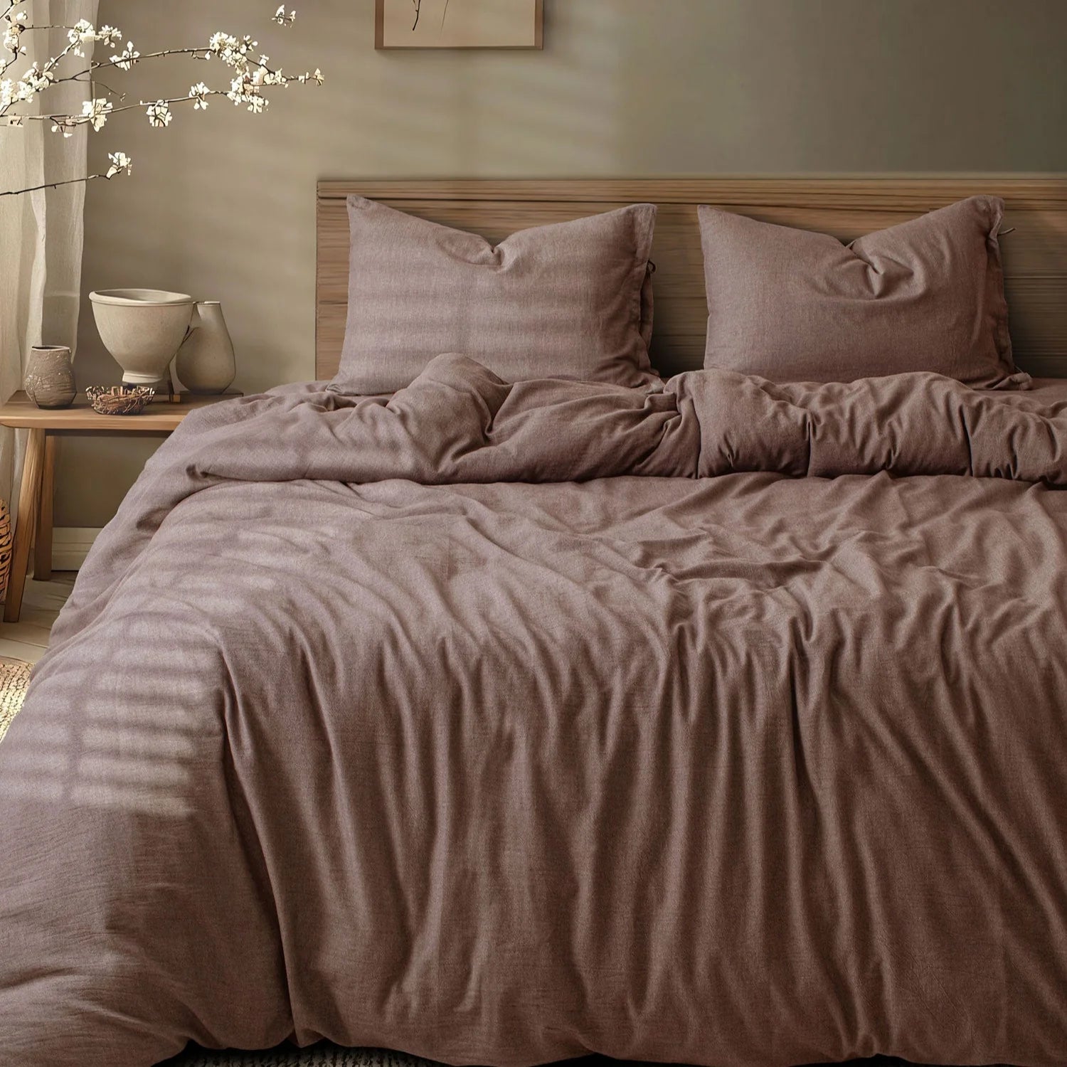 LINEN COTTON BEDSHEETS - EVERYDAY SOFTNESS CHOCO