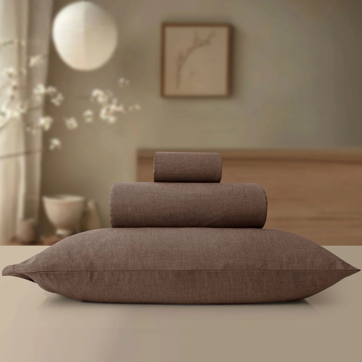 LINEN COTTON BEDSHEETS - EVERYDAY SOFTNESS CHOCO