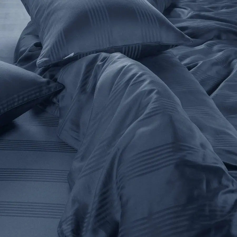 Spread Spain 450 TC Premium Cotton Barcode Bedding A Blue - grahsajja