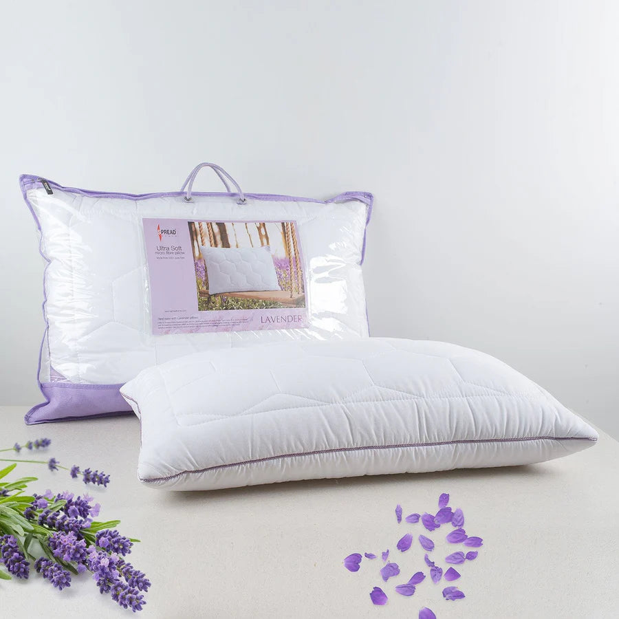 Spread Spain Lavender With Suede Fabric And Micro Fibre Inside Pillow | Pillow for The Best Sleep - grahsajja