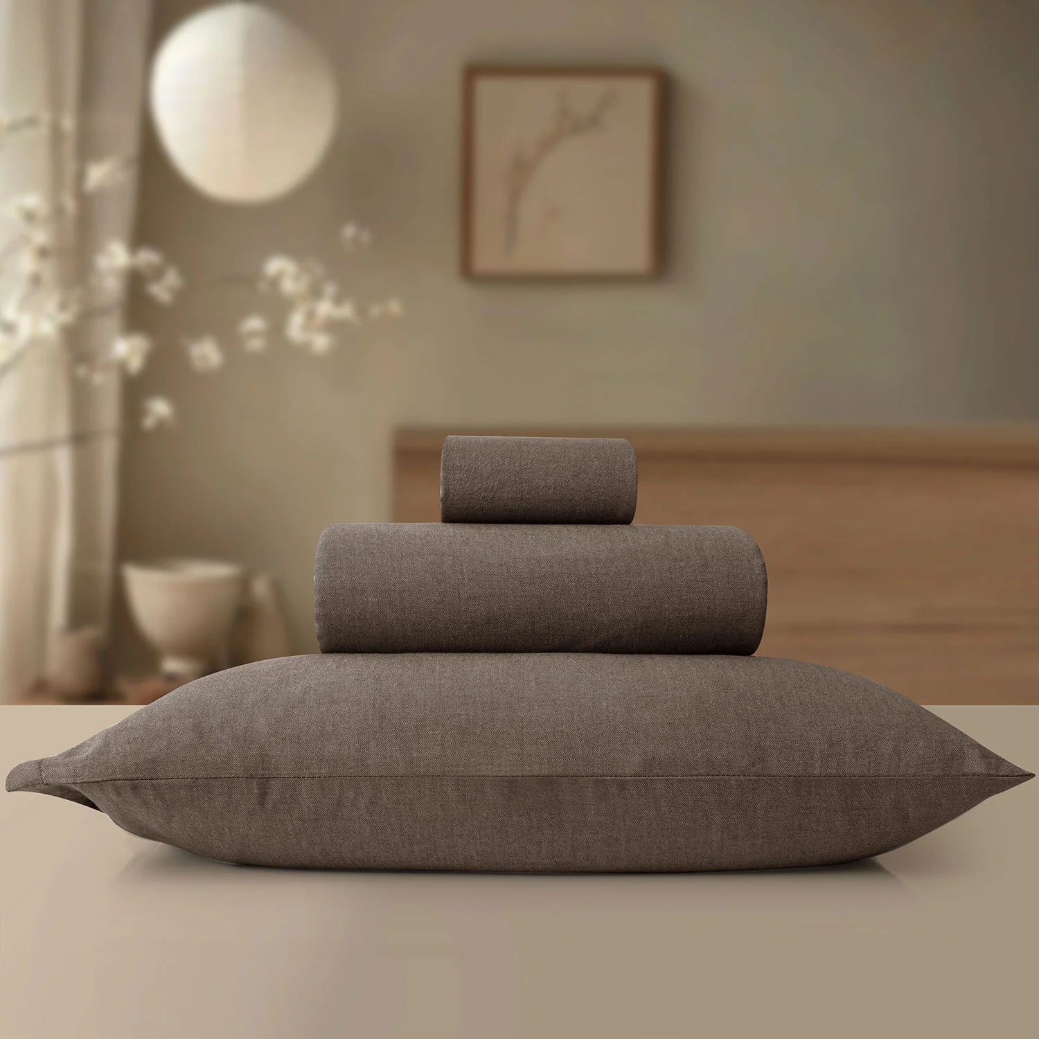 LINEN COTTON BEDSHEETS - EVERYDAY SOFTNESS DARK BROWN