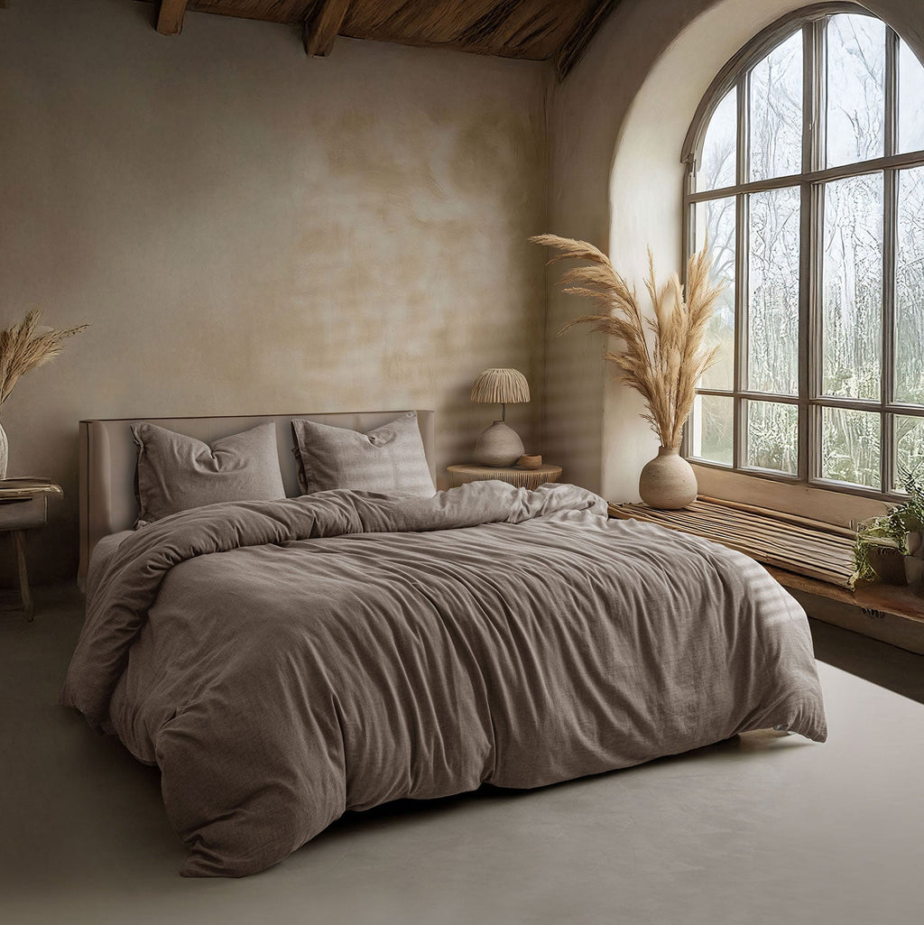 LINEN COTTON BEDSHEETS - EVERYDAY SOFTNESS DARK BROWN