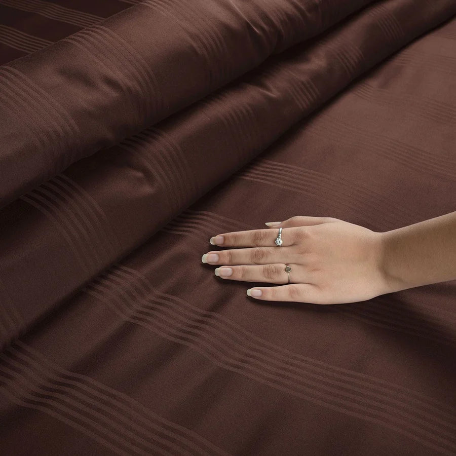Spread Spain 450 TC Premium Cotton Barcode Bedding Choco - grahsajja