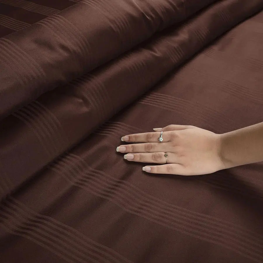 Spread Spain 450 TC Premium Cotton Barcode Bedding Choco - grahsajja