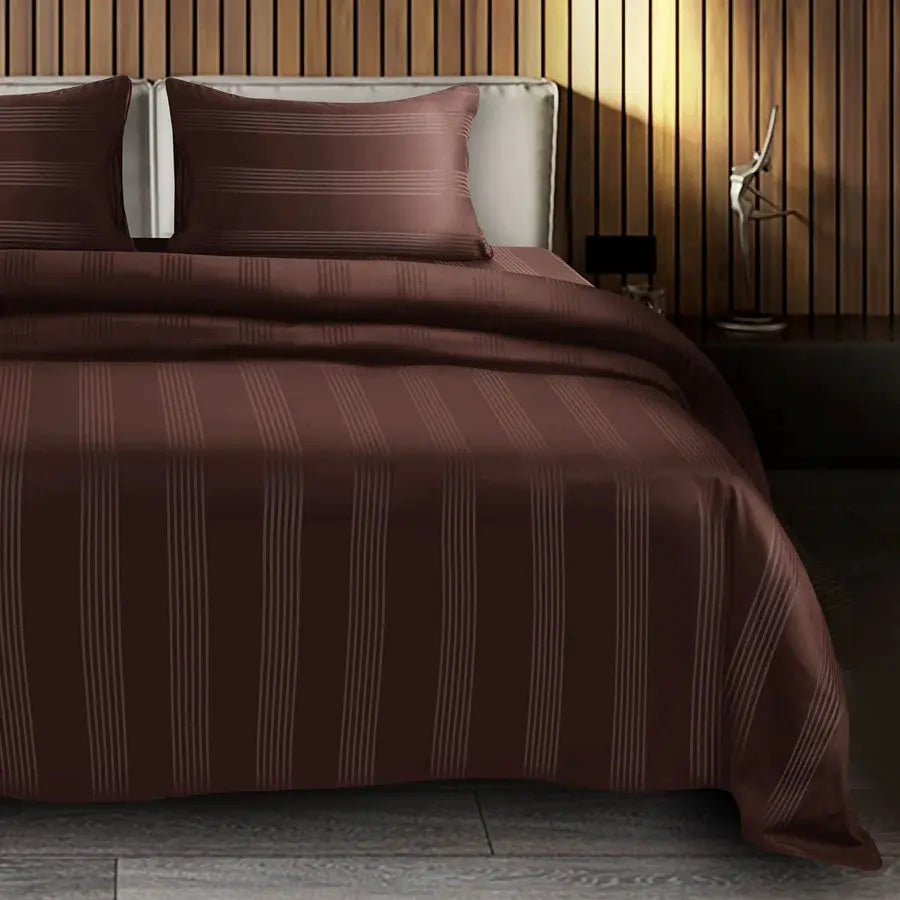 Spread Spain 450 TC Premium Cotton Barcode Bedding Choco - grahsajja