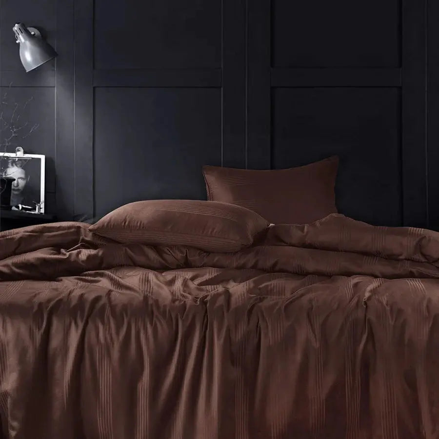 Spread Spain 450 TC Premium Cotton Barcode Bedding Choco - grahsajja