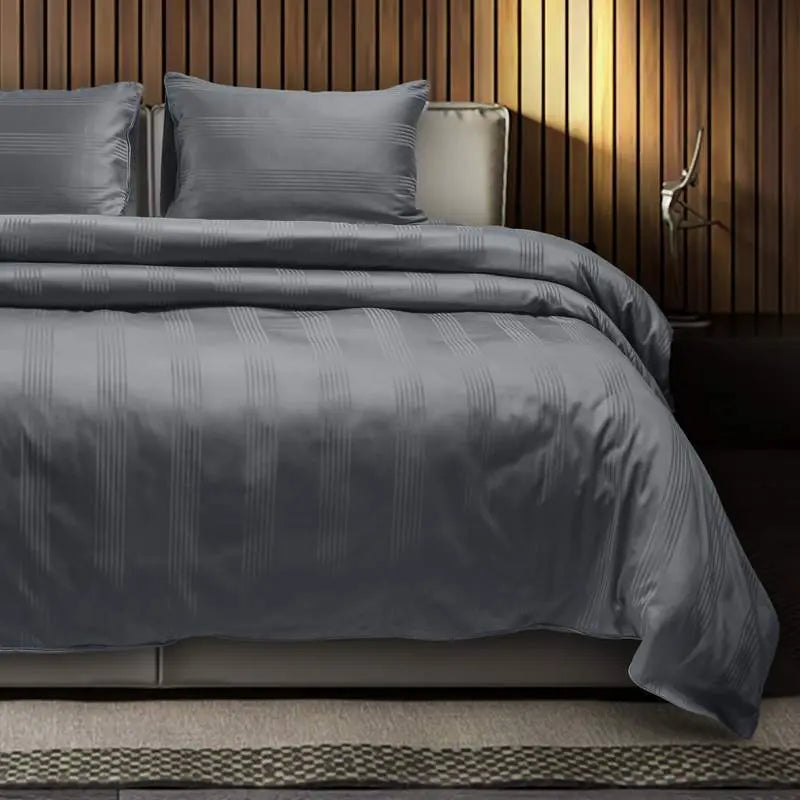Spread Spain 450 TC Premium Cotton Barcode Bedding Grey - grahsajja