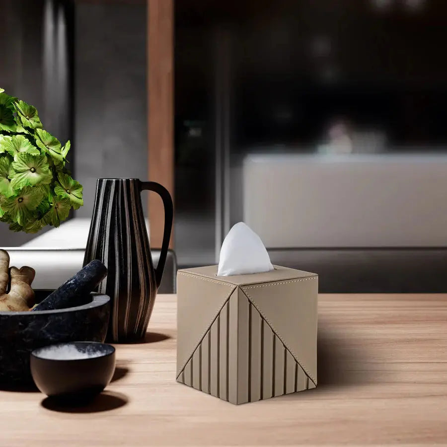 Fluted Tissue Box Square - grahsajja