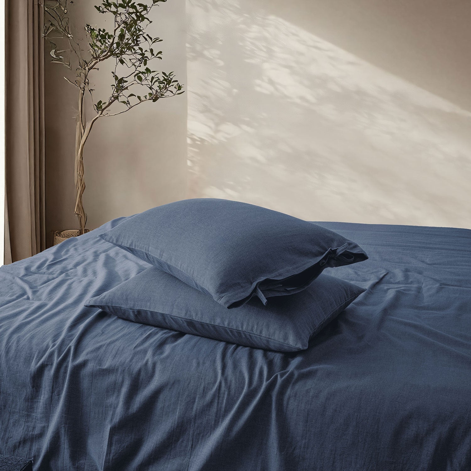 LINEN COTTON BEDSHEETS - EVERYDAY SOFTNESS DENIM