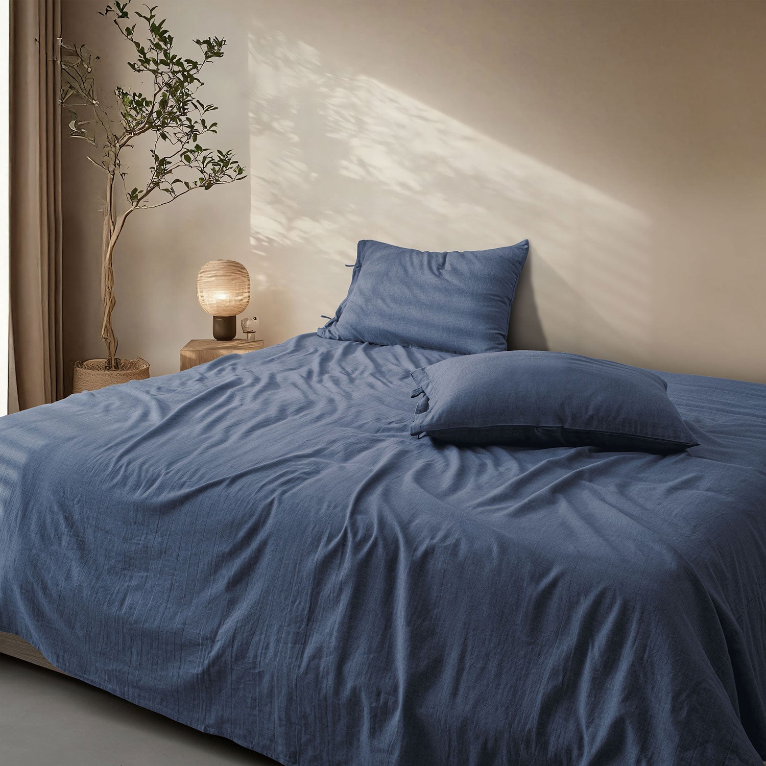 LINEN COTTON BEDSHEETS - EVERYDAY SOFTNESS DENIM