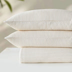 Linen Cotton Quilted Bed Spread Set – Lightweight All-Season Comfort - 3pcs Set | Color : off white