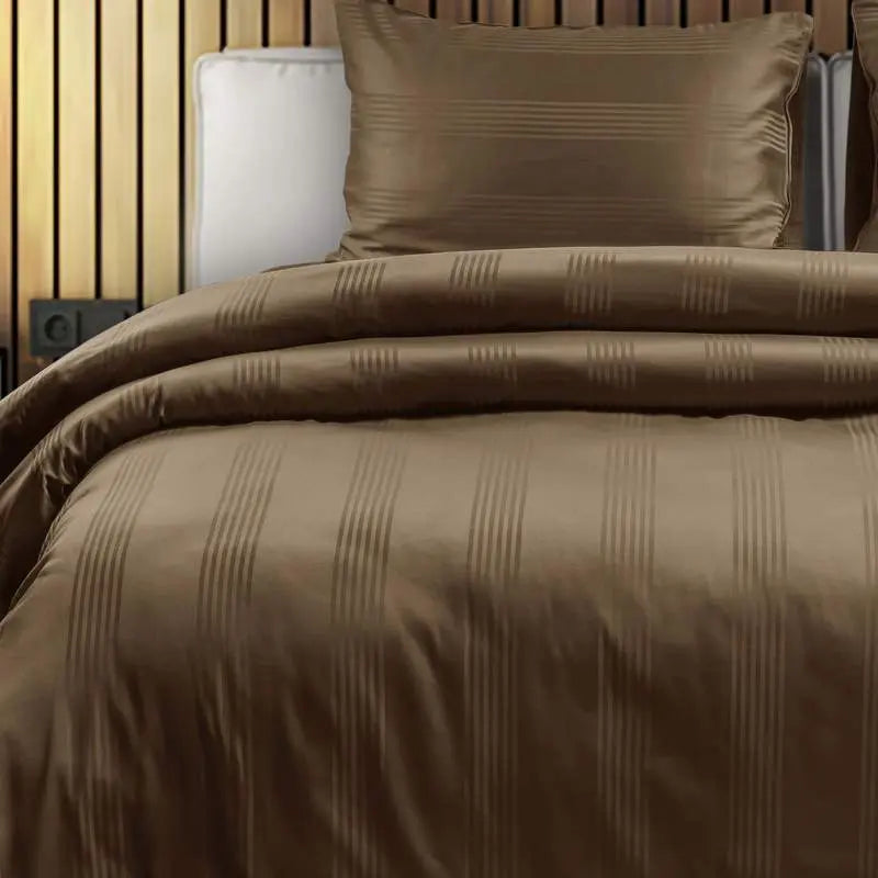 Spread Spain 450 TC Premium Cotton Barcode Bedding Brown - grahsajja