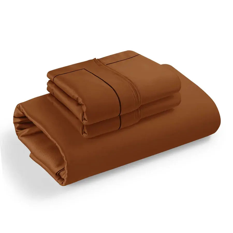 Spread Home 1200 TC Egyptian Cotton Bedding Collection Rust SPREAD HOME PROD PVT LTD.