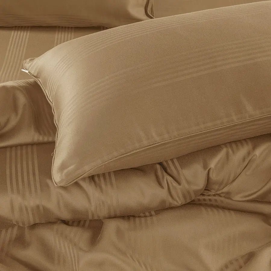 Spread Spain 450 TC Premium Cotton Barcode Bedding Caramel - grahsajja