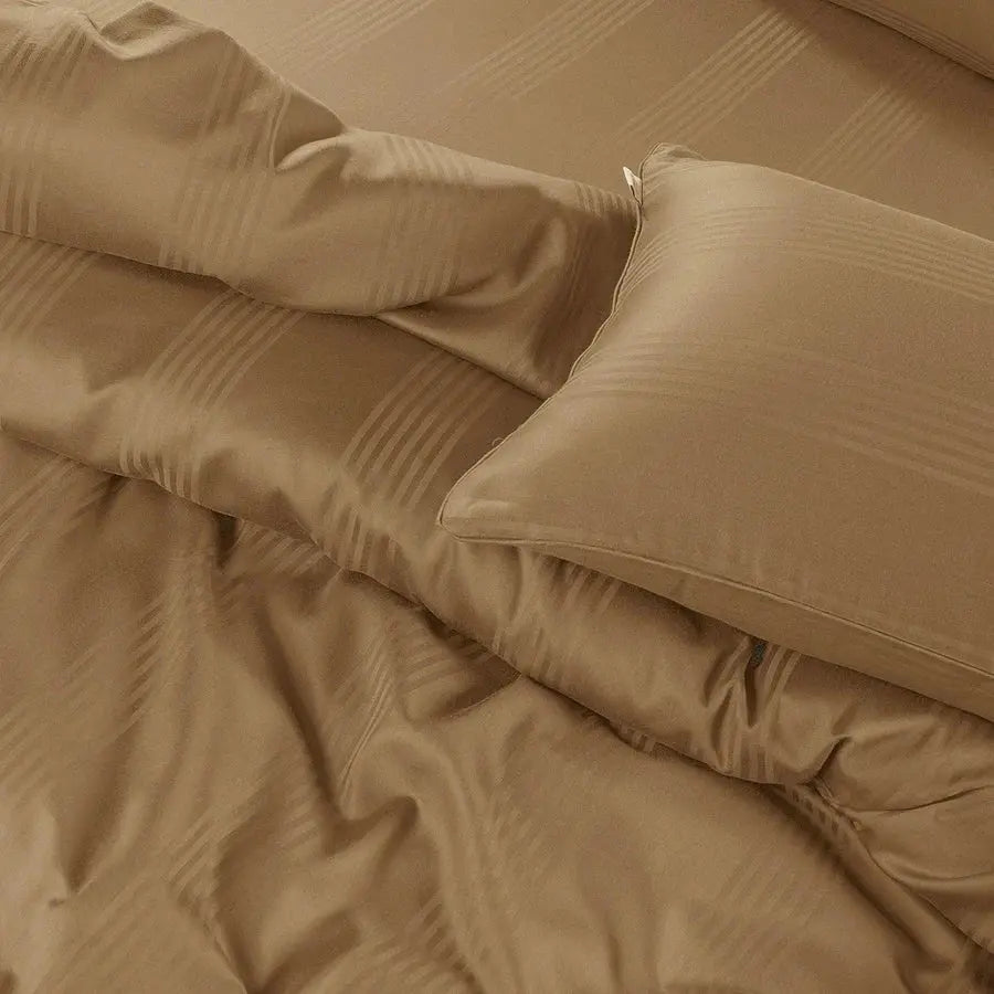 Spread Spain 450 TC Premium Cotton Barcode Bedding Caramel - grahsajja